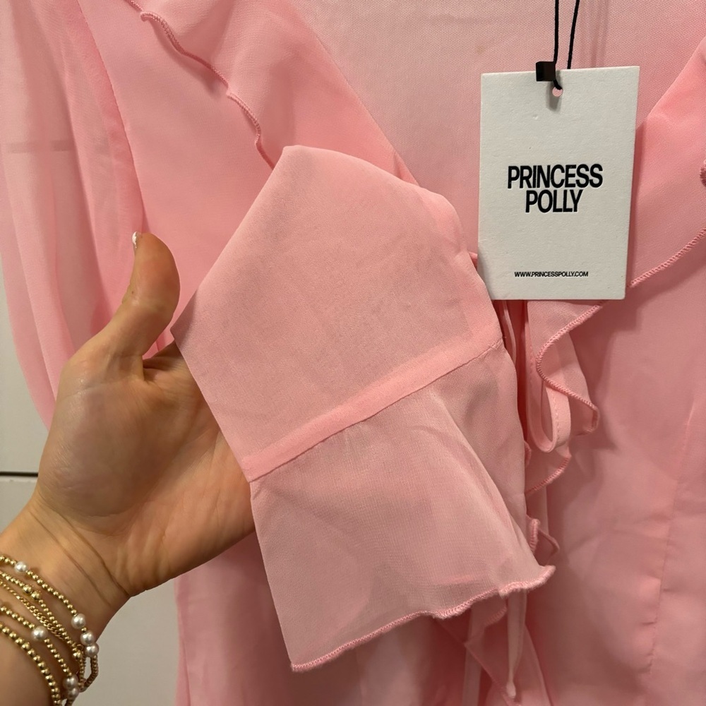 Princess Polly Marisela Long Sleeve Mini Dress Pink NWT - Picture 9 of 11